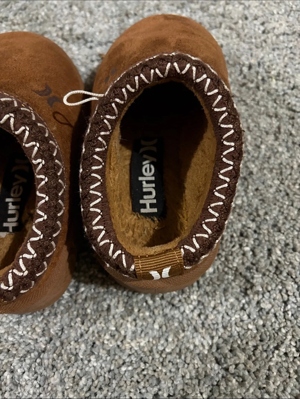 Hurley Kids Chestnut Brown Slip-On Faux-Fur Lined clogs